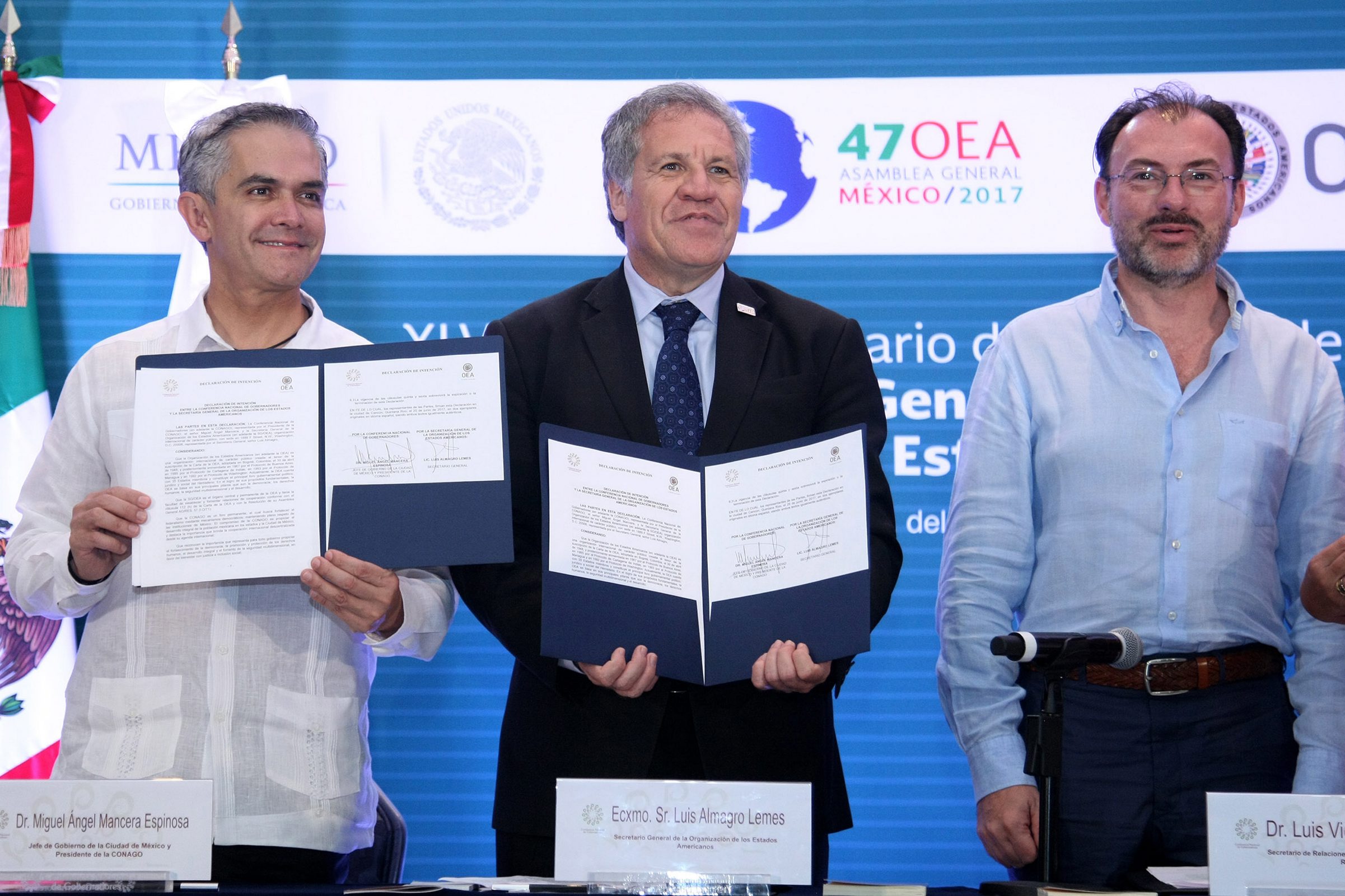 Conago, OEA, Acuerdo Marco de Cooperación, Videgaray, Mancera, Cancún