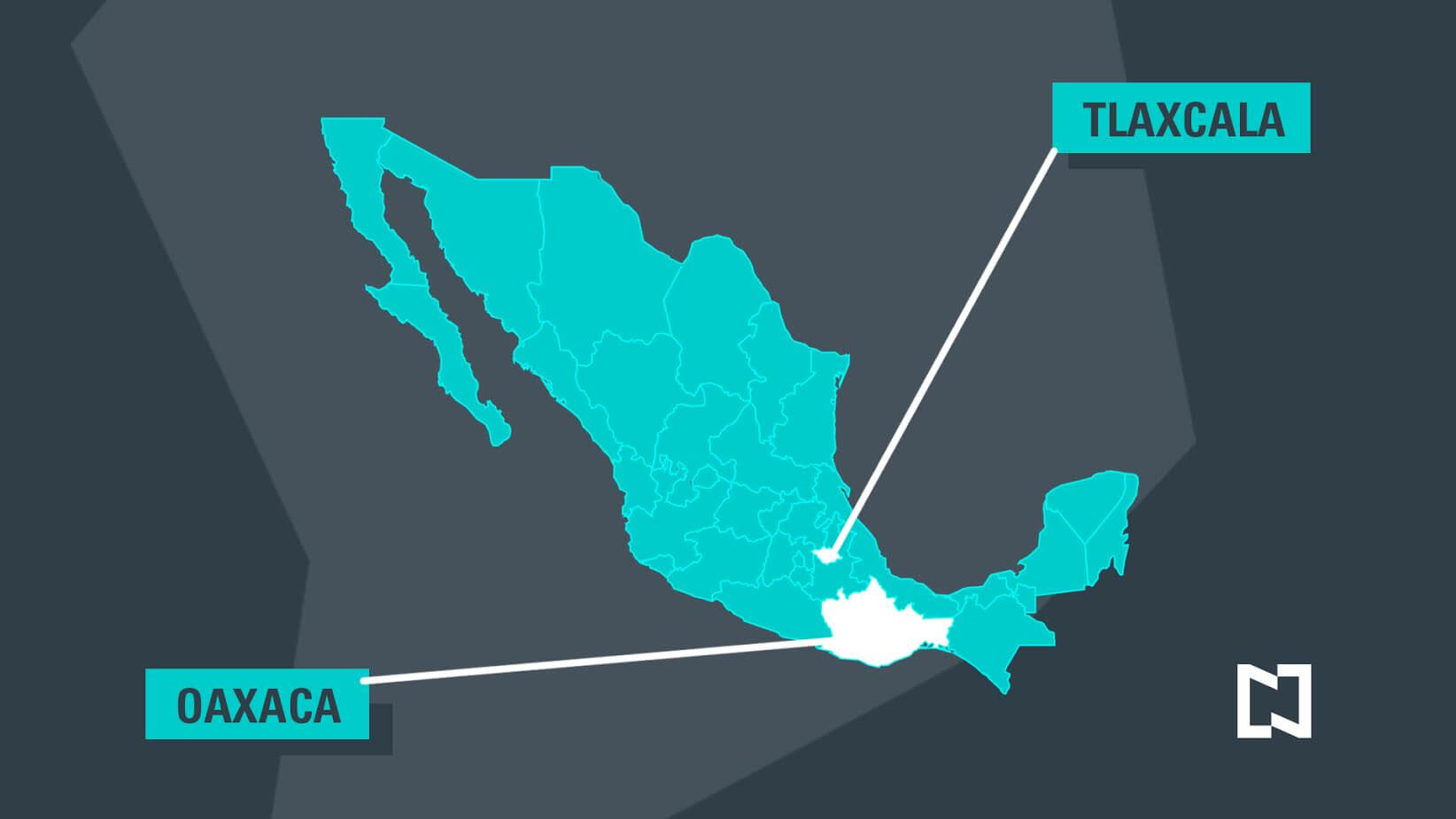 Mapa de México, Oaxaca, Tlaxcala, elecciones, 4 de junio,