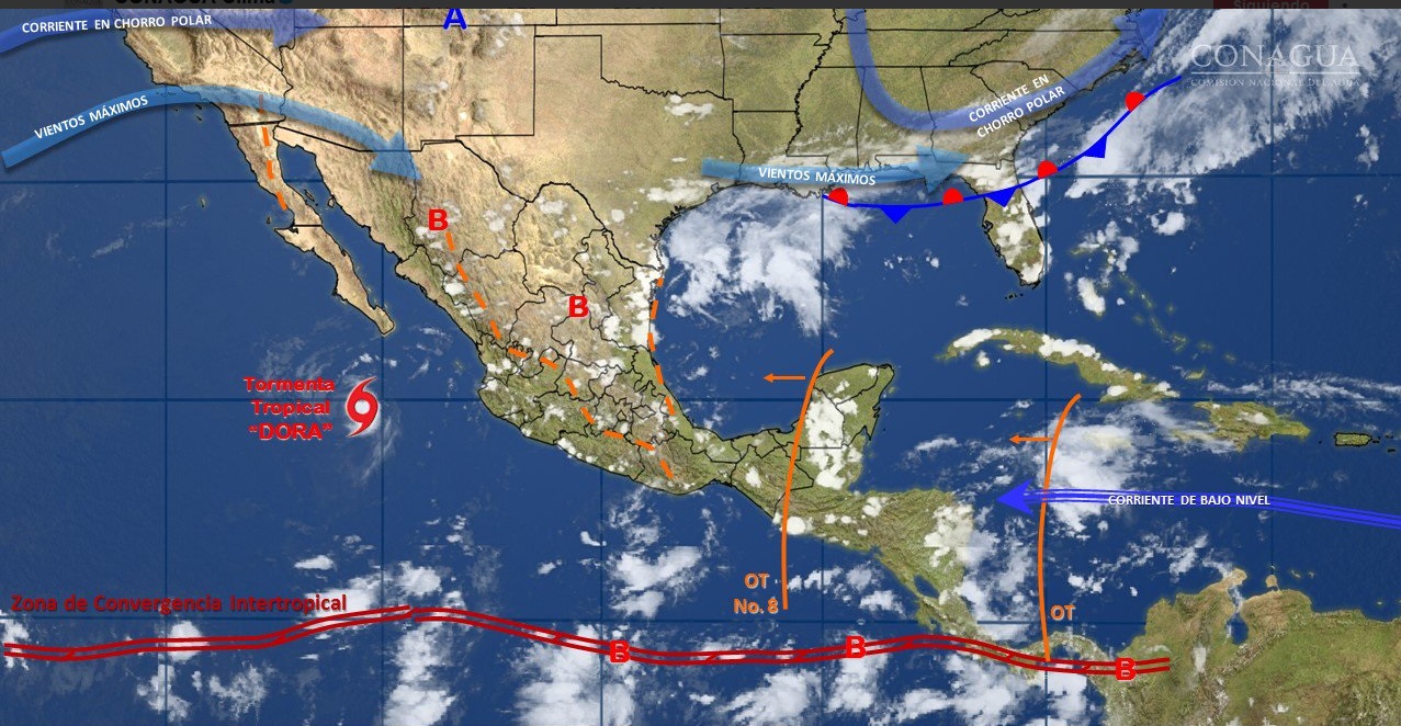 Onda tropical, Luvias, Clima, Campeche, Q. roo, Yucatan,