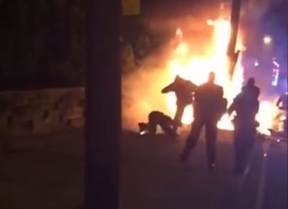 Policia, Estados unidos, Hombre hispano en llamas, Miguel feliz, Noticias, Noticieros