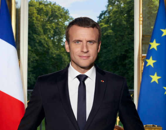 Retrato oficial del presidente de Francia, Emmanuel Macron