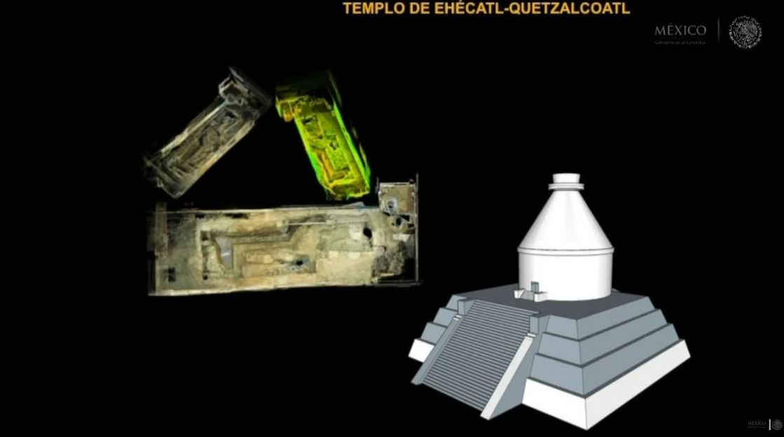 templo Ehécatl, INAH, México-Tenochtitlán, templo azteca 