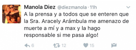 Aracely Arámbula, Manola Díez, amenaza muerte, hijos, Luis Miguel