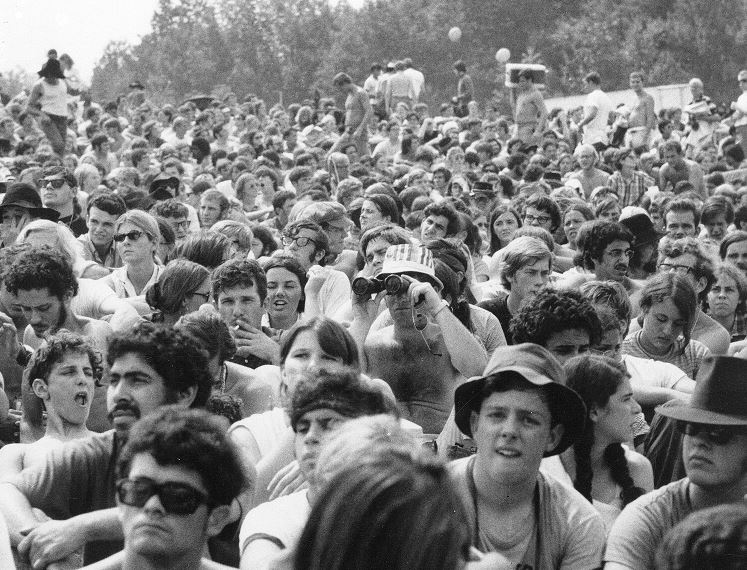 Foto, 1969, multitud, Woodstock, pastizal, música
