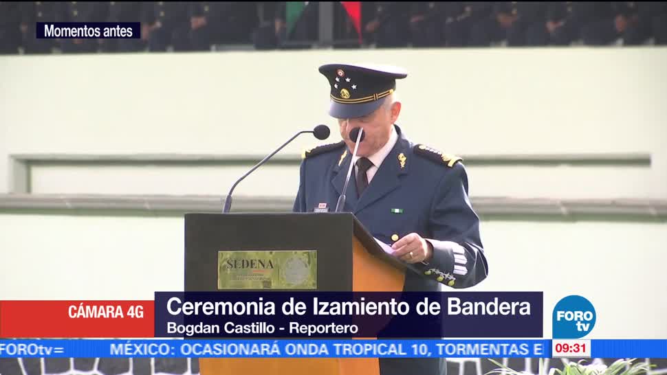 Campo Deportivo, general Salvador Cienfuegos, Defensa Nacional, Izamiento de Bandera