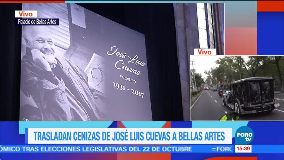 Esperan, Bellas Artes, restos de José Luis Cuevas