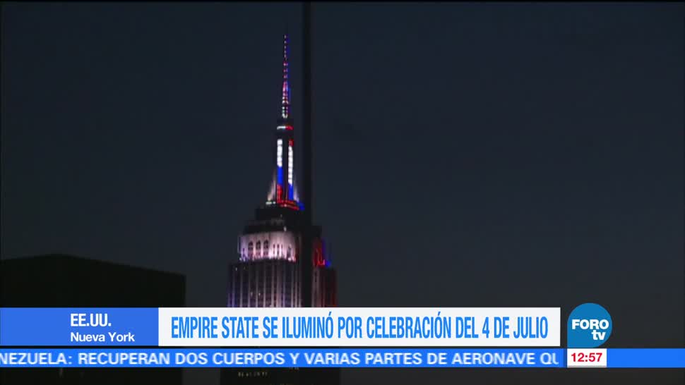 celebración, 4 de julio, emblemático rascacielos, Empire State