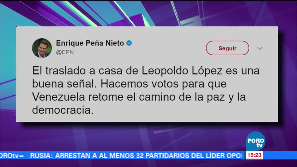 Enrique Peña Nieto EPN, comenta, arresto domiciliario, Leopoldo López