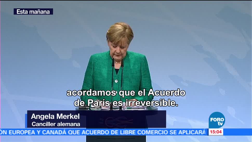 Angela Merkel, lamenta la salida de Estados Unidos, acuerdo climático