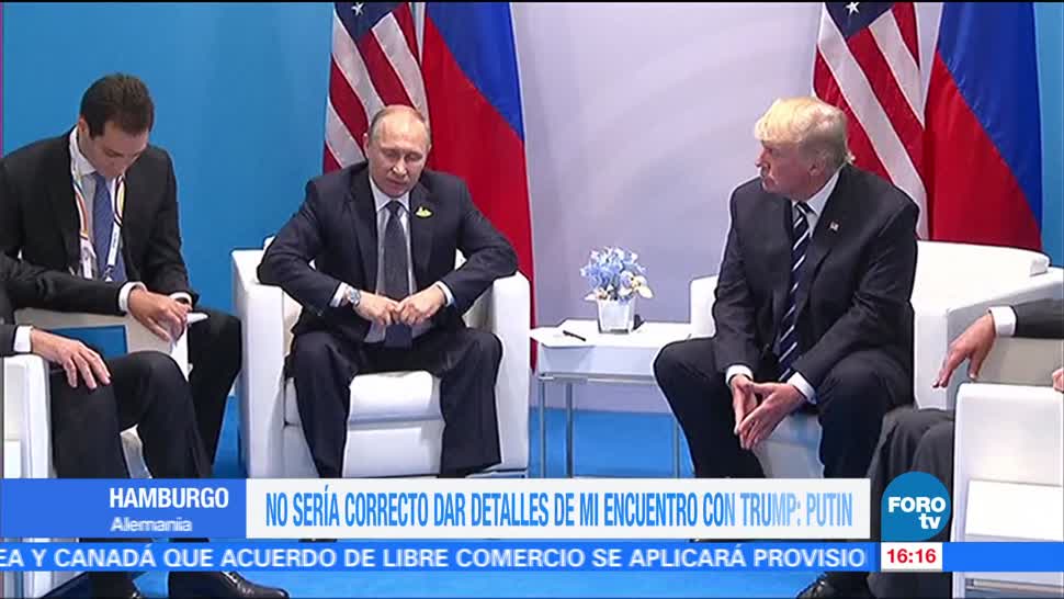 No es correcto, dar detalles, encuentro, Trump Putin, Cumbre del g20 Trump-Putin