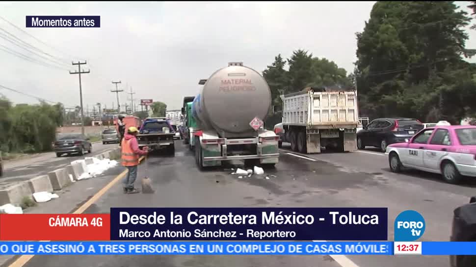 Tráiler choca, camión, México-Toluca