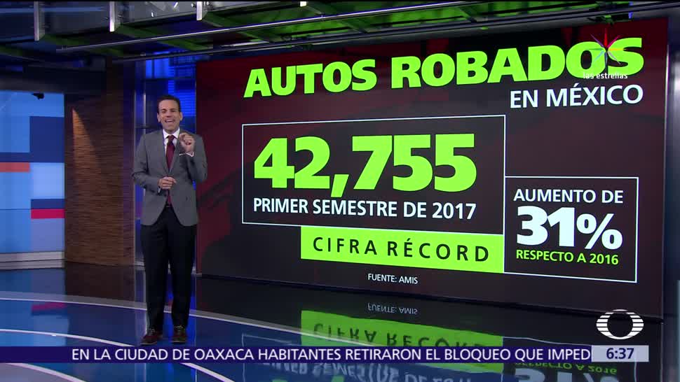 noticias, Televisa, Roban, 40 mil autos, México, durante 2017