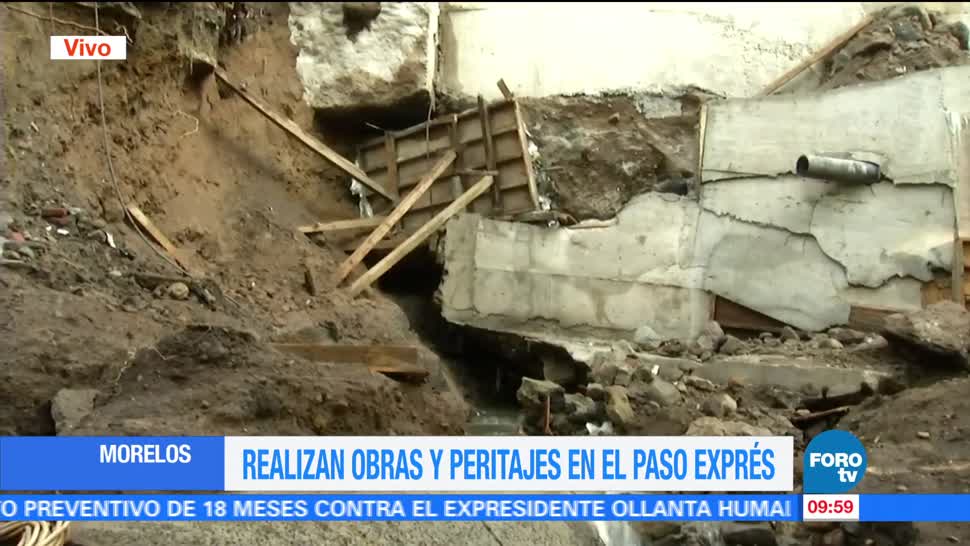 noticias, forov, Realizan, obras para rehabilitar, Paso Express de Cuernavaca, apertura de socavón