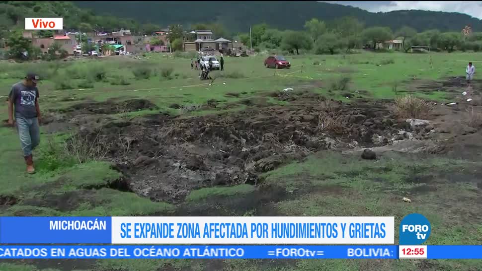noticias, forotv, Se expande, zona afectada, hundimientos y grietas, Michoacán