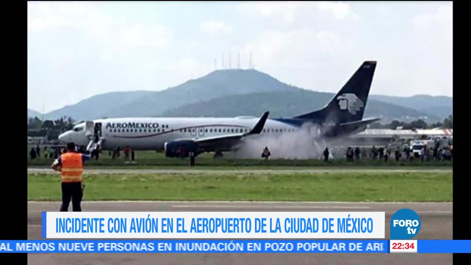 Incidente, avión, aeropuerto, ciudad de México, AICM, Aeromexico