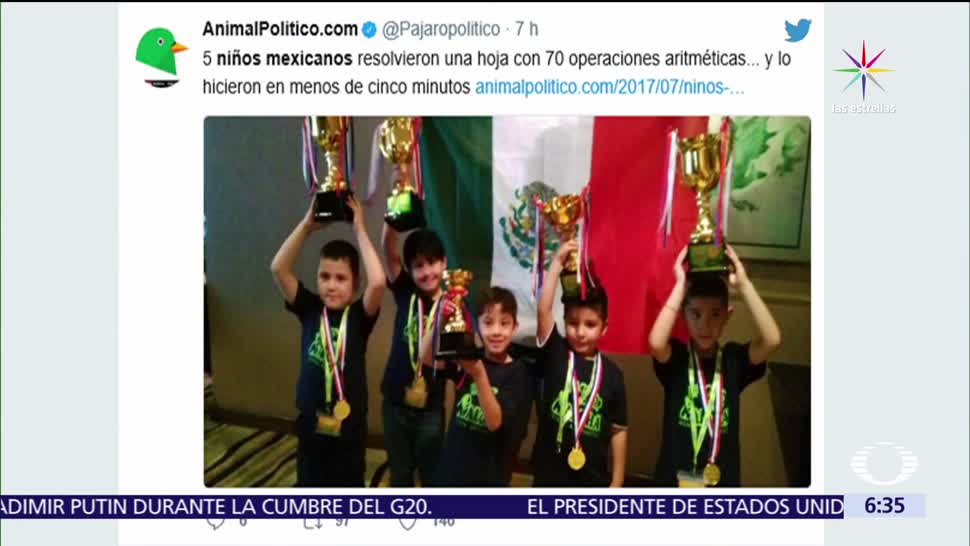 Niños mexicanos, concurso mundial de Cálculo, Cálculo Mental, Malasia, cinco años de edad
