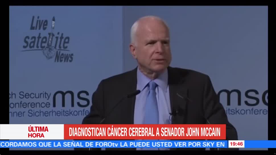 Diagnostican, cáncer, cerebral, senador, republicano, John McCain