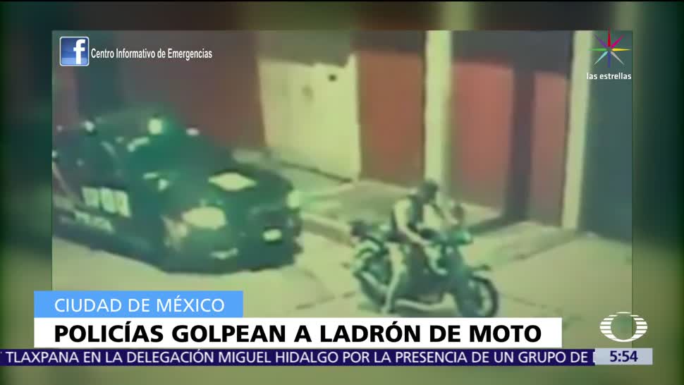 Policías, golpean a ladrón, motocicleta, CDMX