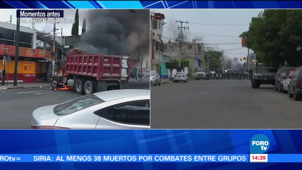 Controlan fuego de vehículo incendiado en Tláhuac