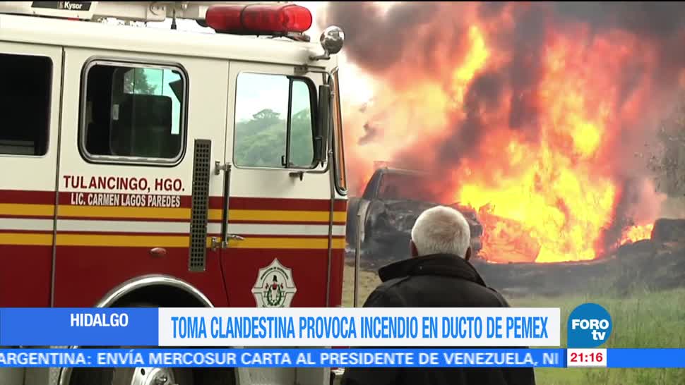 Toma Clandestina Hidalgo Provoca Incendio Ducto Pemex