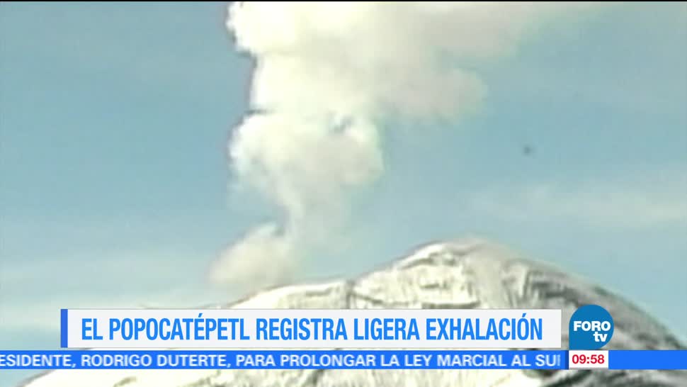 Volcan Popocatepetl, Ligera Exhalacion, Registra, Baja Intensidad