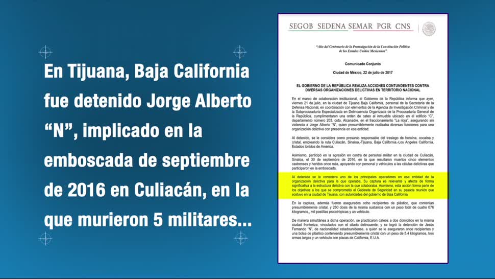 Detienen Implicado Emboscada Militares Culiacán Tijuana Baja Calirfornia