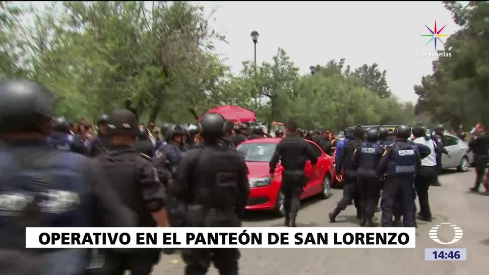 Operativo Panteon San Lorenzo Realizan Policias Ciudad Mexico