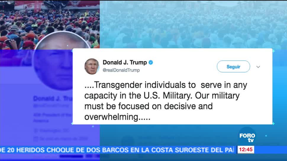 Trump Personas Transgénero Fuerzas Armadas