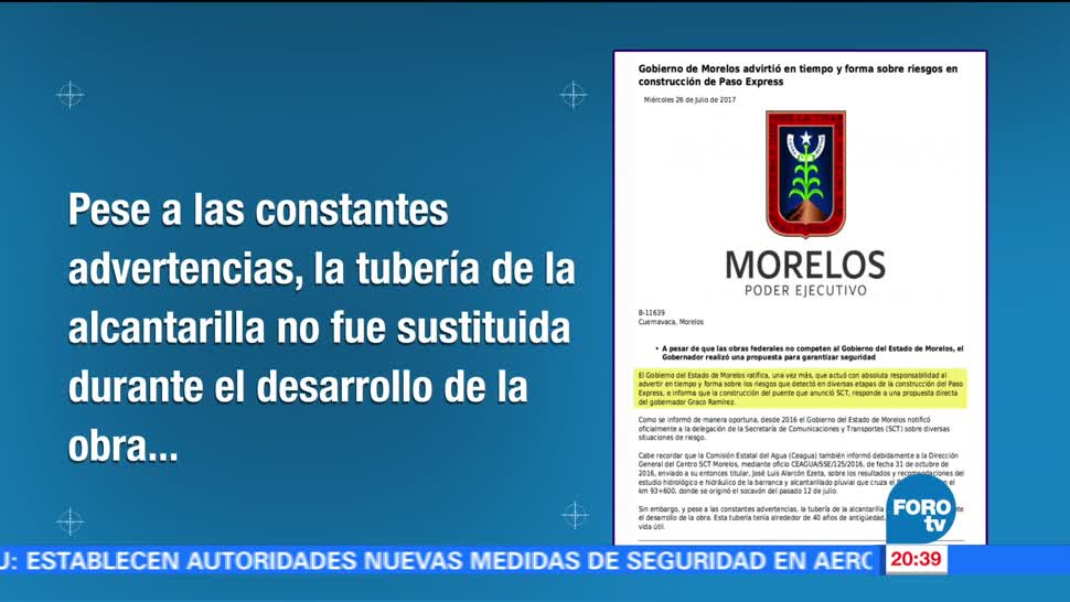 Gobierno Morelos Advirtió Paso Express Socavón