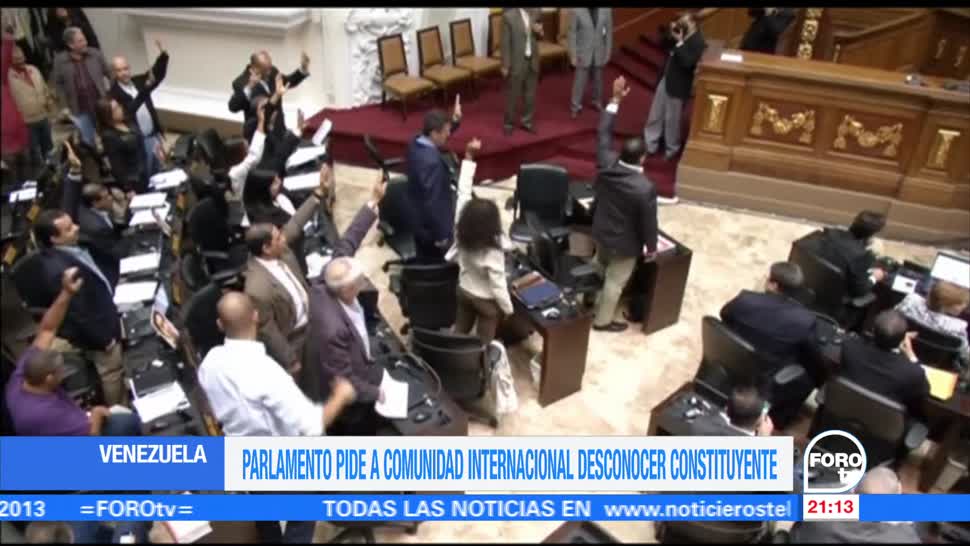Parlamento Venezuela pide desconocer resultado Constituyente