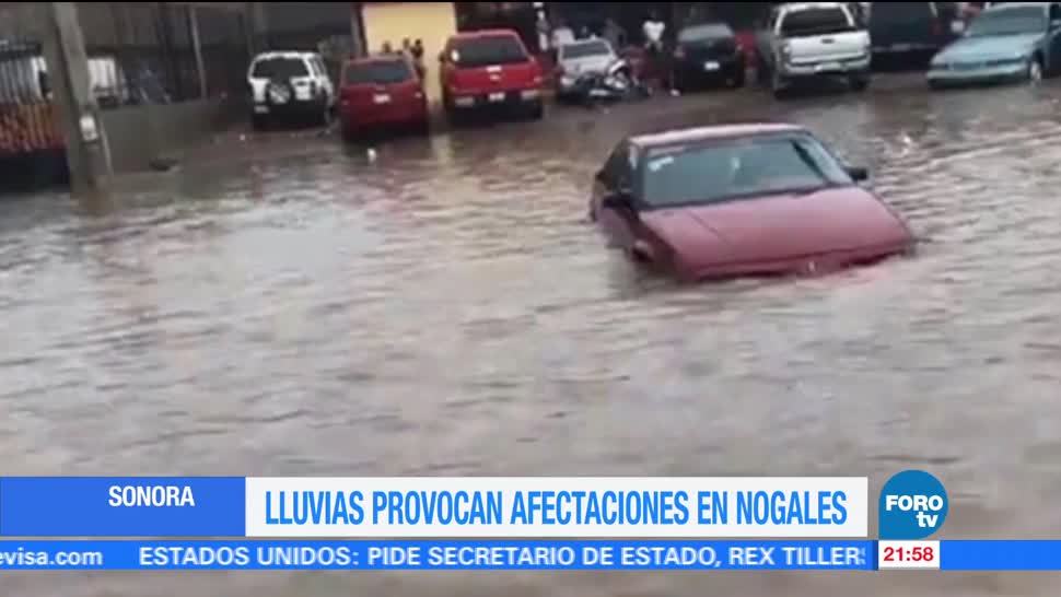 Intensa lluvia causa afectaciones Nogales, Sonora