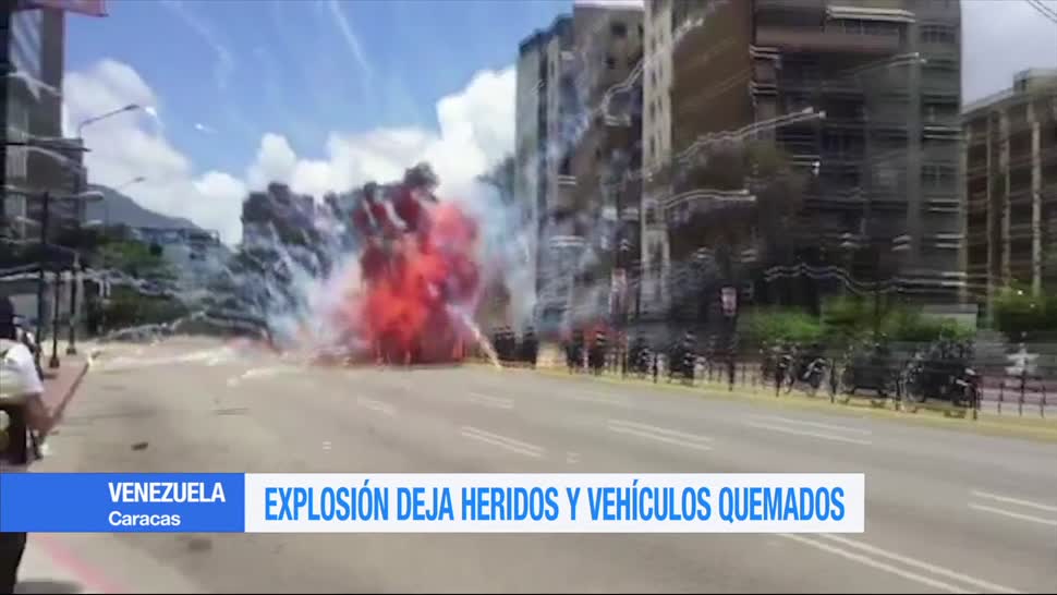 Explosion Varios Heridos Vehículos Quemados Venezuela