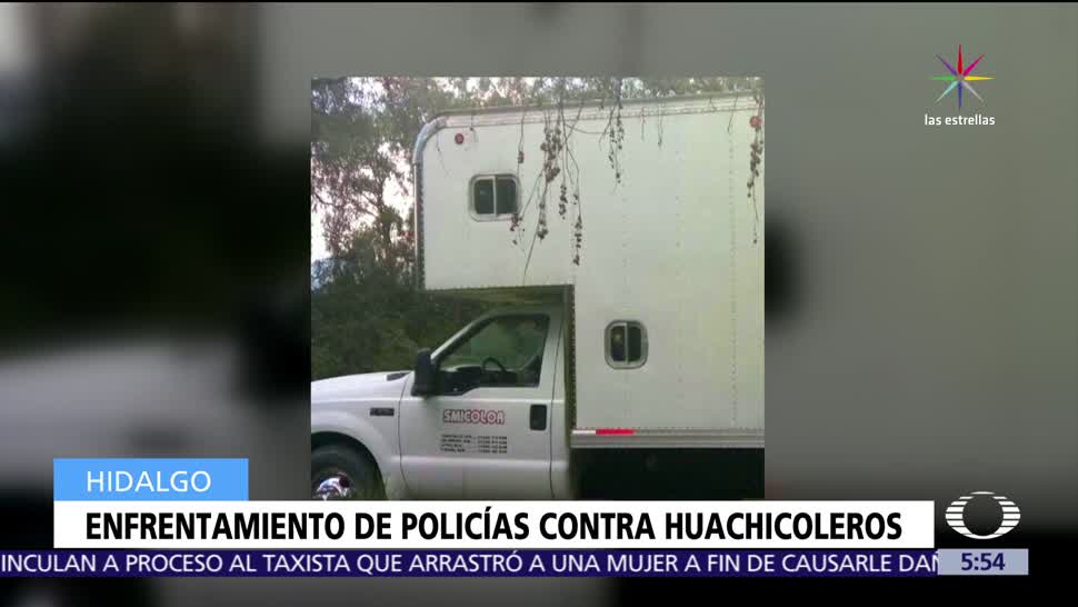 enfrentan, policías,huachicoleros, Hidalgo