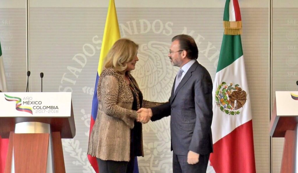 La embajadora de Colombia en México expresó el interés de continuar estrechando la relación entre ambos países. (Twitter Luis Videgaray)