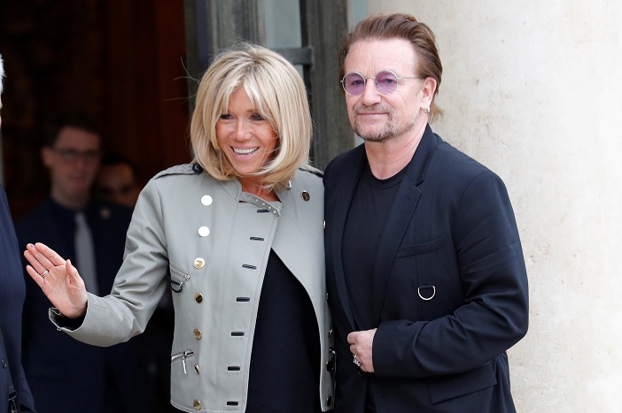 Bono y Macron discuten de pobreza mundial en el Palacio del Elíseo