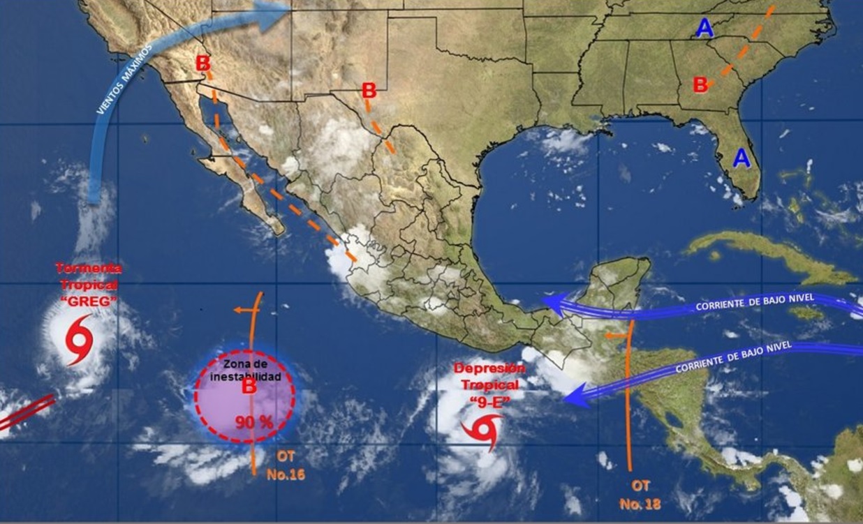 Conagua difunde una imagen de fenómenos meteorológicos en la República Mexicana (Twitter:@conagua_clima)