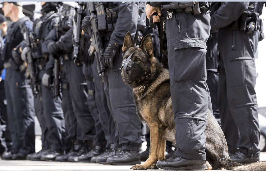 Policias vigilan seguridad durante cumbre del G20