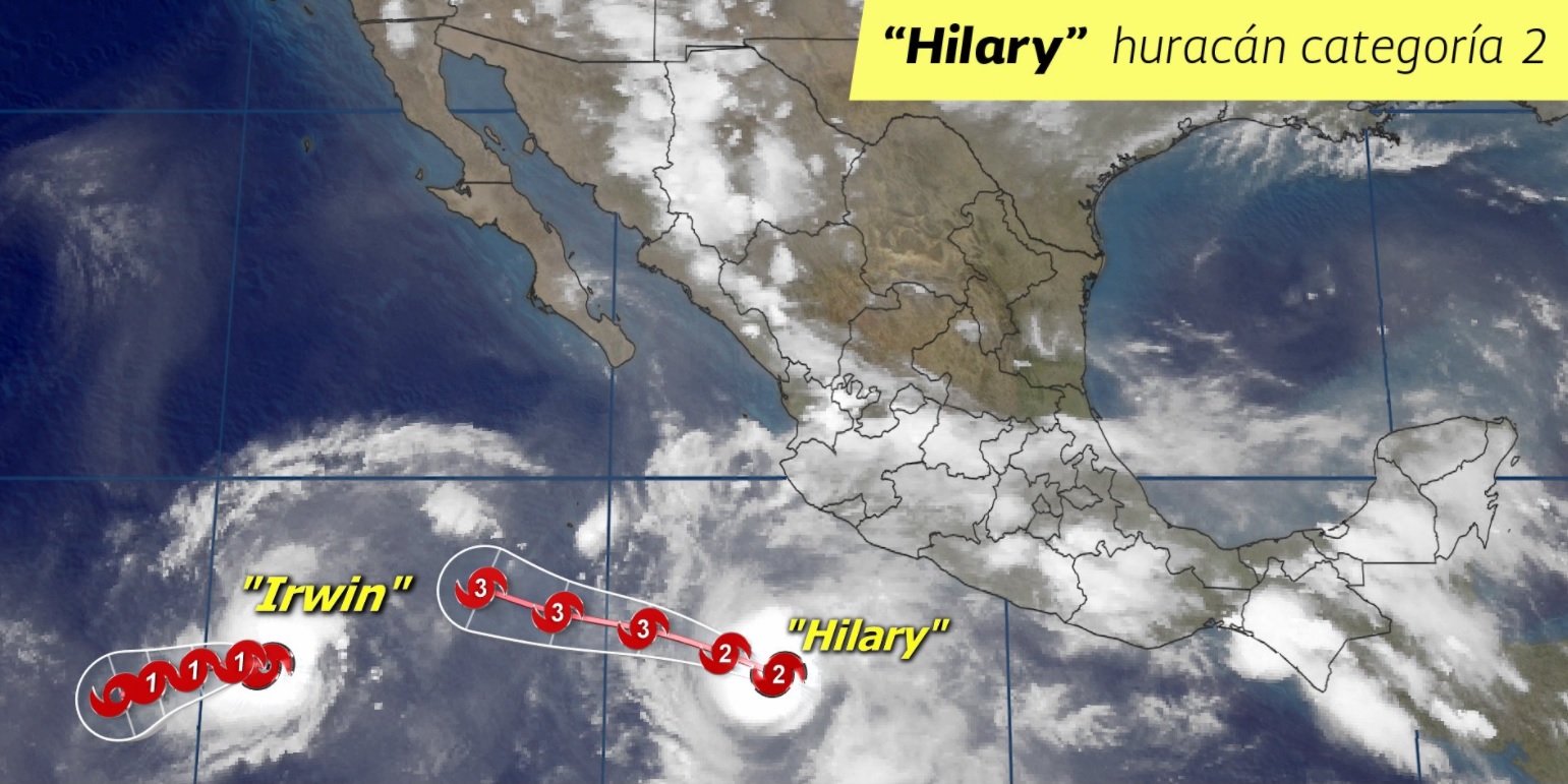 El huracán Hilary ya es categoría 2. (Conagua)