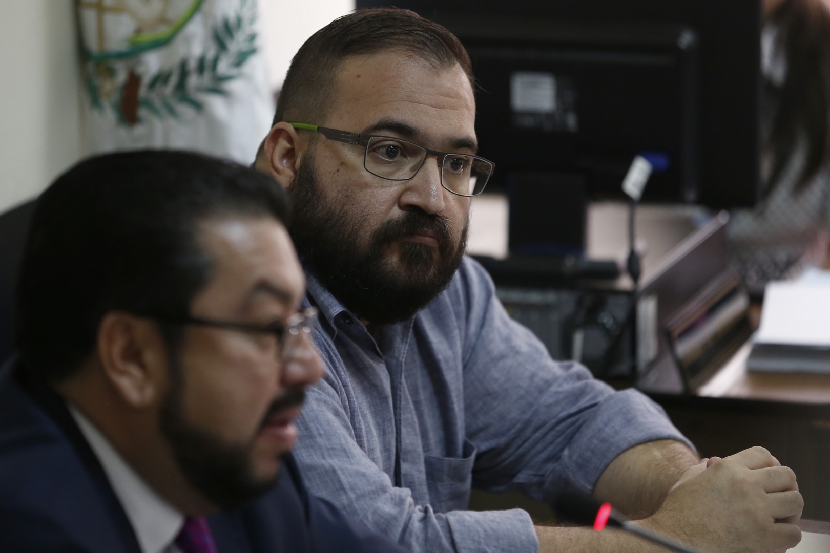 Javier Duarte durante audiencia en tribunal guatemalteco