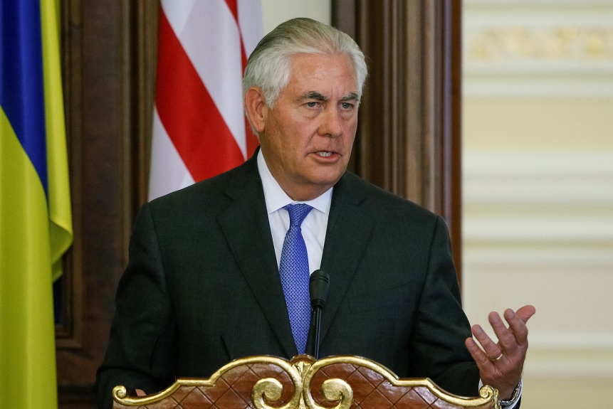 El secretario de Estado estadounidense, Rex Tillerson, en Kiev, Ucrania (Reuters)