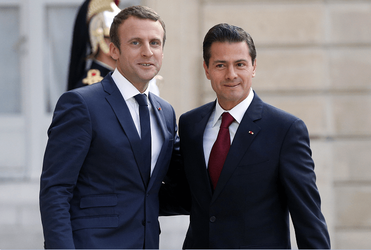 Los presidentes Emmanuel Macron, de Francia, y Enrique Pena Nieto