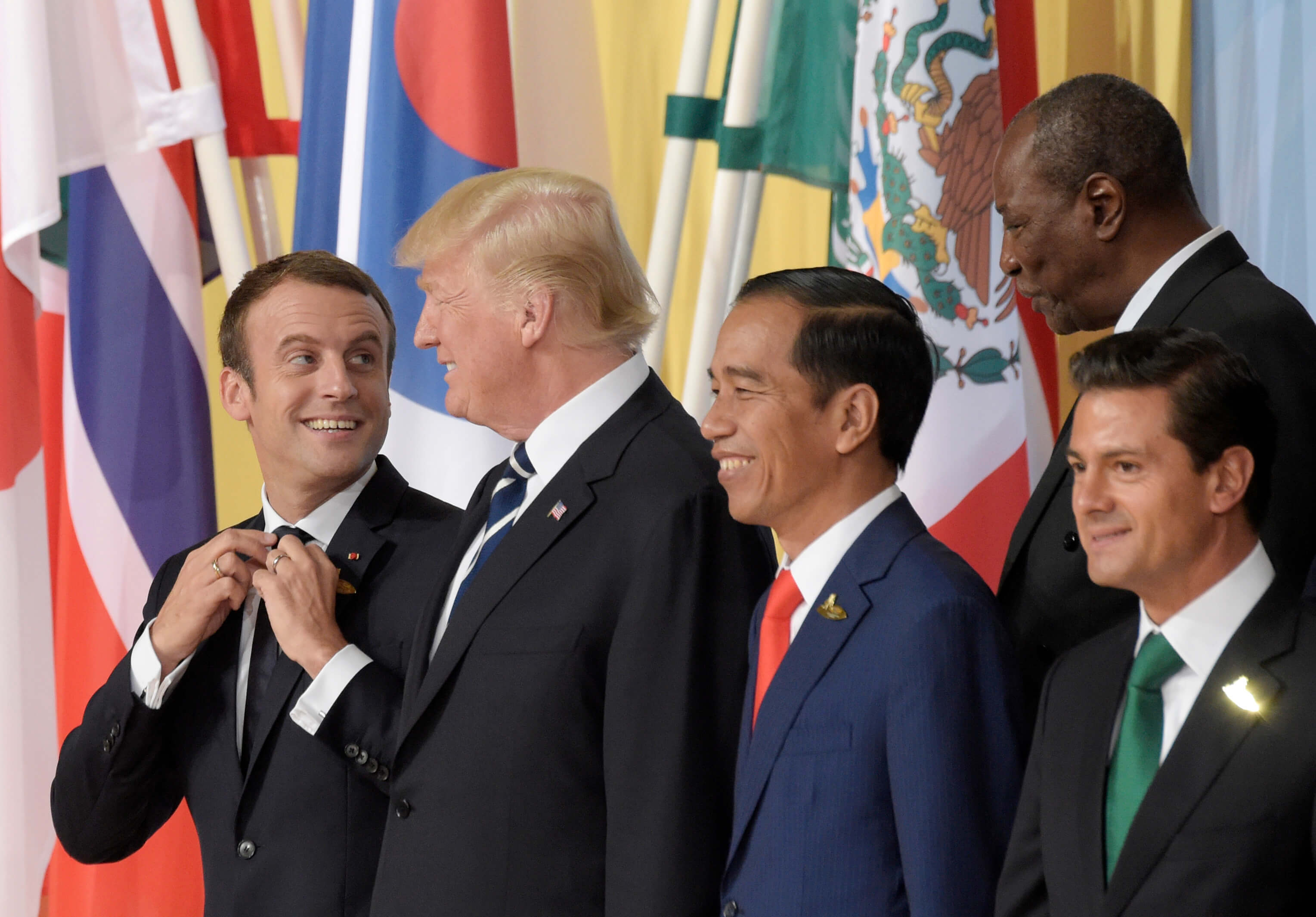 Macron, Donald Trump, Widodo, Sall y Pena Nieto en cumbre del G20 