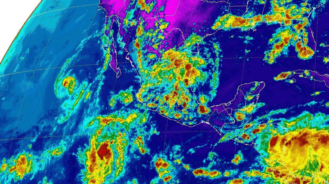mapa satelital, conagua, clima, lluvias, tormentas,