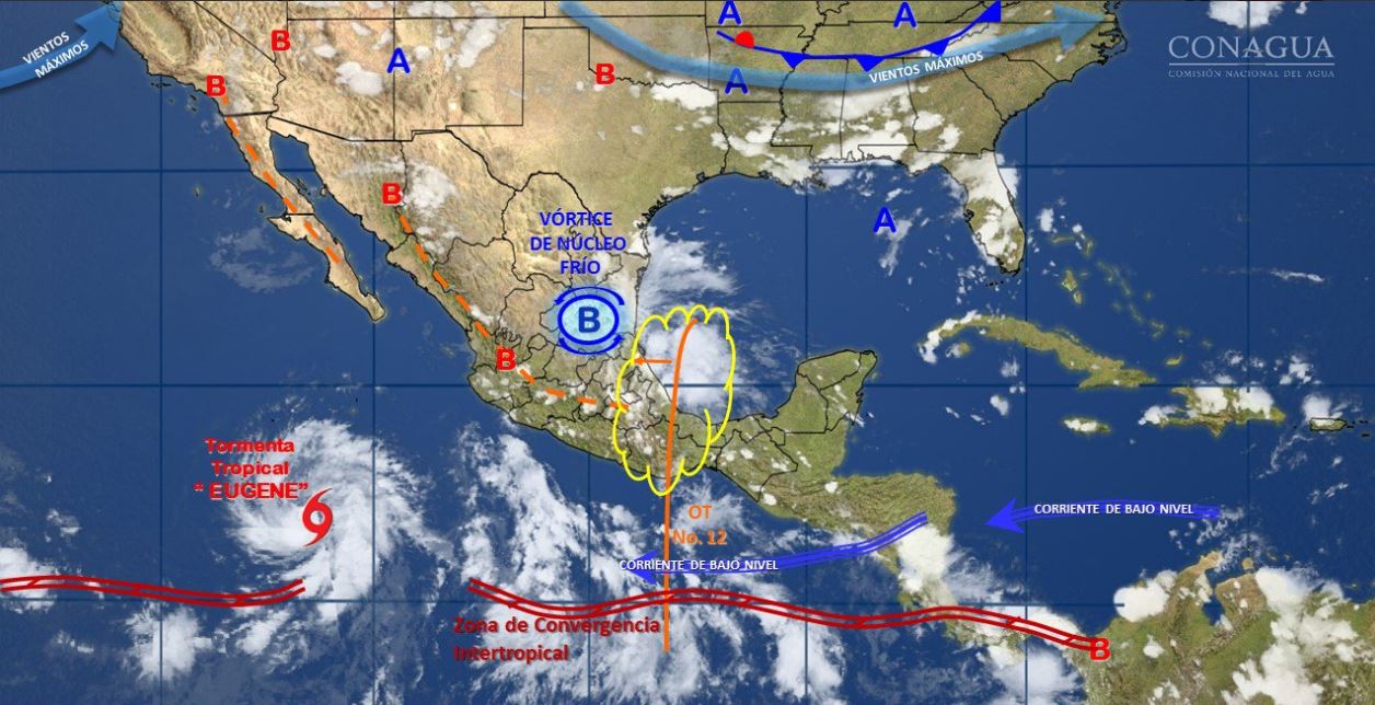 Tormenta tropical Eugene, Huracan, Centro nacional de huracanes, Baja california, Clima, Lluvias