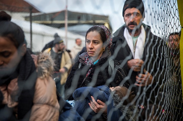 Migrantes en la frontera con Austria (Getty Images)