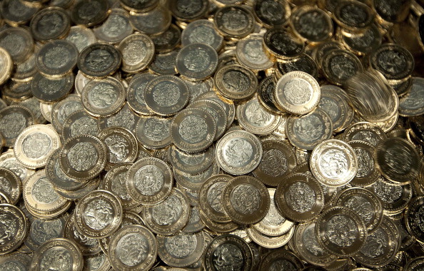 Moneda mexicanas con valor de diez pesos