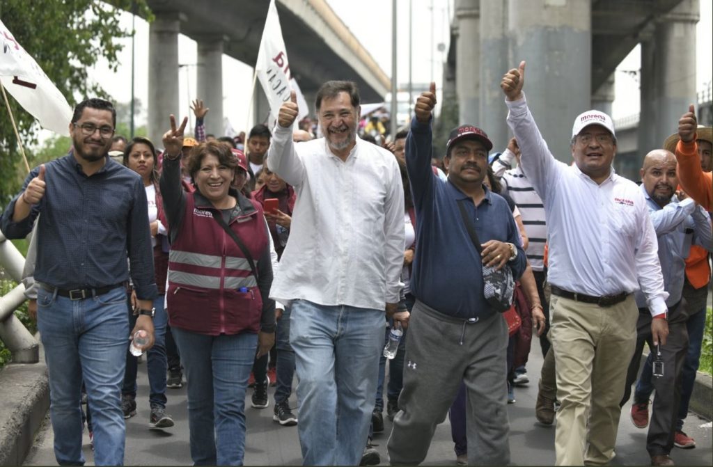 La 'Marcha de la Esperanza' llegó a San Lázaro. (Twitter Delfina Gómez)