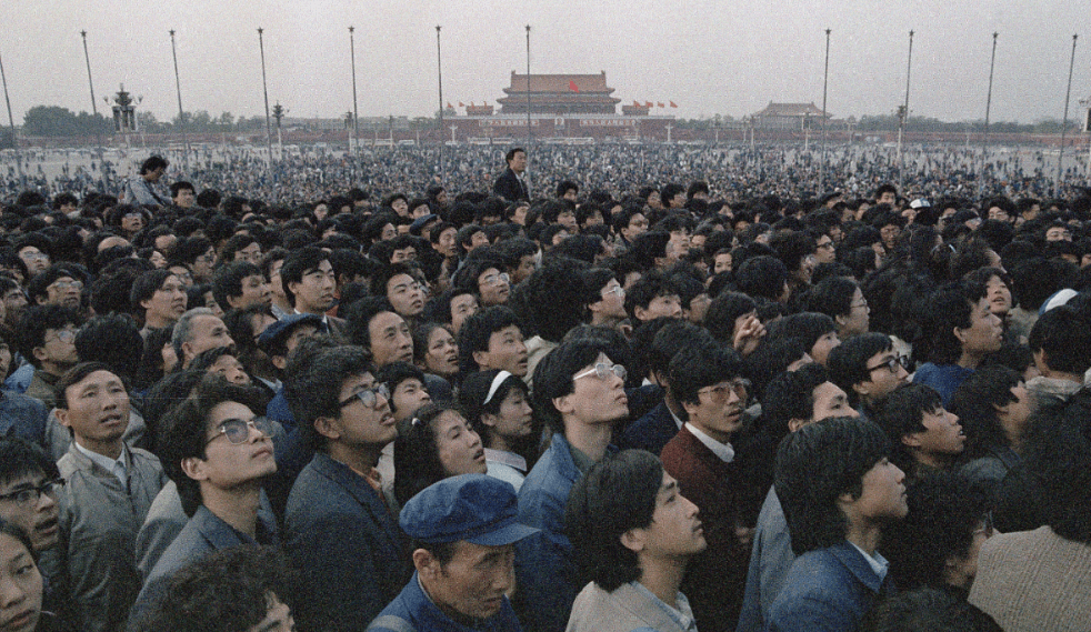 Protestas por la democracia china en la Plaza Tiananmen, en 1989 