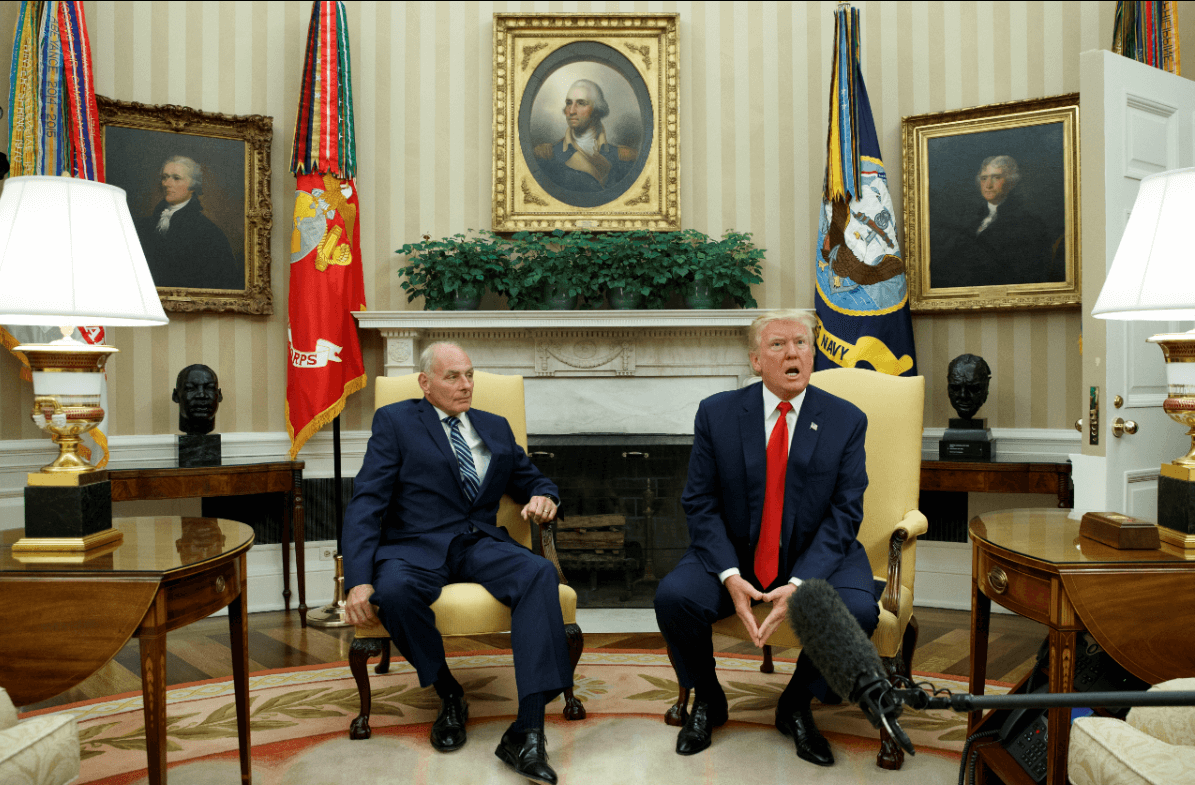 Donald Trump y John Kelly en la Casa Blanca