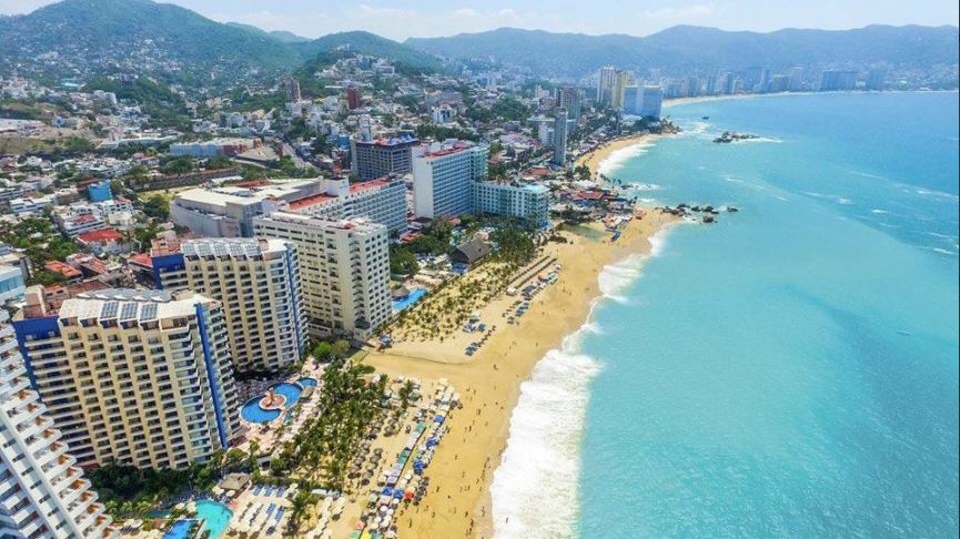 Vista aérea de las playas de Acapulco
